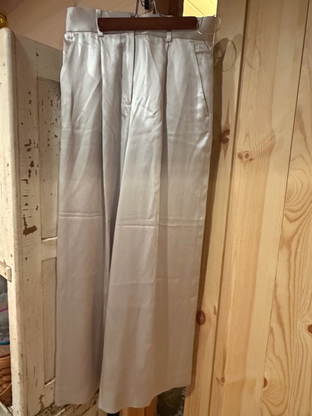 Lily Classic Wide Leg Satin Trousers